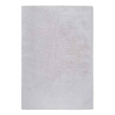 weicher Fellteppich in grau, silber